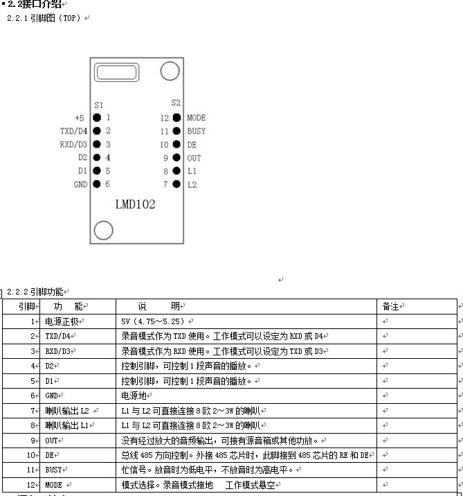 485语音？長MD102接口注明